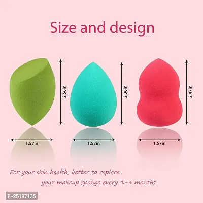 Leticia Beauty 3 Shape Makeup Blender Sponges With Oval Shape Foundation Brush And Brush Cleaner - Multicolor-thumb5