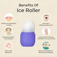 Silicone Facial Ice Roller Ice Roller for Face Ice Cube Roller Massager for Face  Eye Puffiness Relief pack of 1(Blue)-thumb1