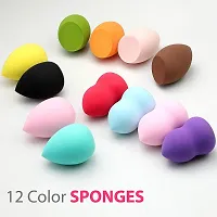 Leticia Beauty Professional Dry and wet makeup sponge?Beauty Foundation Blending Sponges, Flawless for Liquid, Cream, and Powder, Multi-colored Makeup Sponges-12 Pcs Set-thumb3