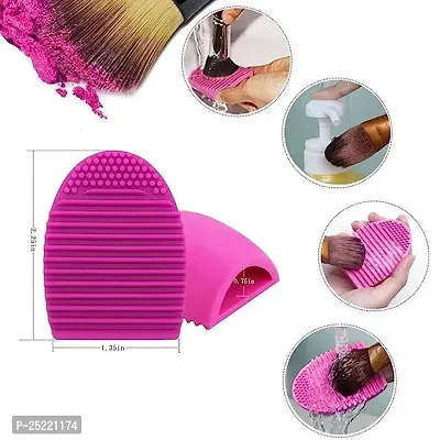 Leticia Professional Pink Foundation Brush, Oval Foundation Brush, Beauty Blender  Egg Makeup Brush Cleaner -Pack of 4-thumb5