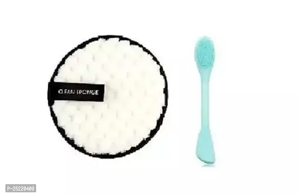 Leticia Reusable Multi-functional Makeup Removal Facial Cleansing Pad with Silicone Face Cleanser Massager Brush with Facial Stick Spatula Double-sided for Cleansing Exfoliating(Pack of 2 items)