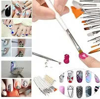 15 Acrylic Nail Art Brushes with Nail Dotting Tool for Painting  (Pack of 15)-thumb1