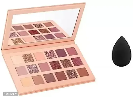 18 Shades Eyeshadow Palette With Beauty Sponge 200 ml  (Multicolor