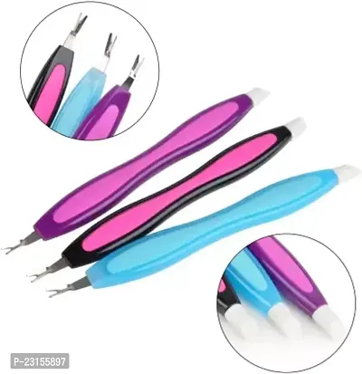 2in1 Nail Tips Buffer File Cuticle Trimmer Cuticle Pusher Remover Nail Tool  (Set of 2)-thumb3