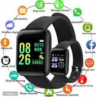 ID116 Plus Bluetooth Smart Fitness Band Watch with Heart Rate Activity Tracker Waterproof Body, Step and Calorie Counter, Distance Measure, OLED Touchscreen for Men/Women,-thumb0