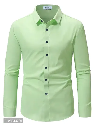 Stylish Solid Slim Fit Cotton Long Sleeves Casual Shirt for Men-thumb0