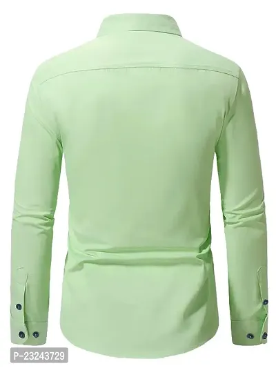 Stylish Solid Slim Fit Cotton Long Sleeves Casual Shirt for Men-thumb2