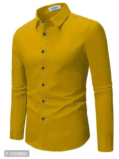 Stylish Solid Slim Fit Cotton Long Sleeves Casual Shirt for Men-thumb4