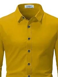 Stylish Solid Slim Fit Cotton Long Sleeves Casual Shirt for Men-thumb4