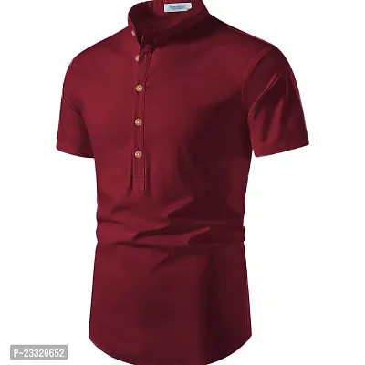 Classic Cotton Solid Short Kurta for Men-thumb4