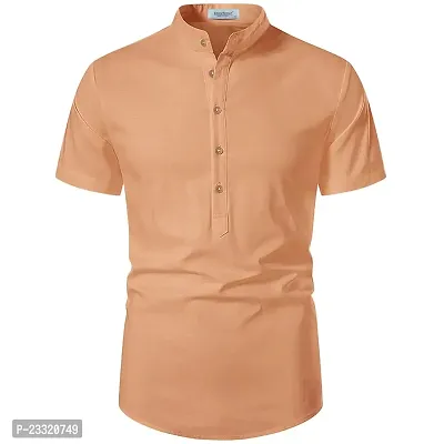 Classic Cotton Solid Short Kurta for Men-thumb0