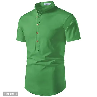 Classic Cotton Solid Short Kurta for Men-thumb4