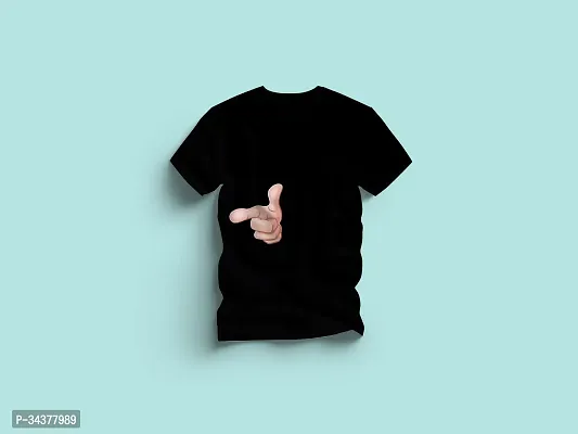 Stylish Black Polycotton Printed T-Shirt For Men-thumb0