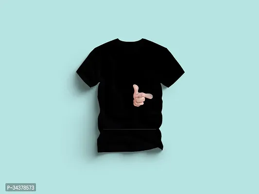 Stylish Black Polycotton Printed T-Shirt For Men-thumb0