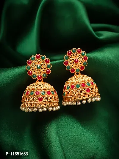 Golden Alloy  Jhumkas Earrings For Women-thumb0