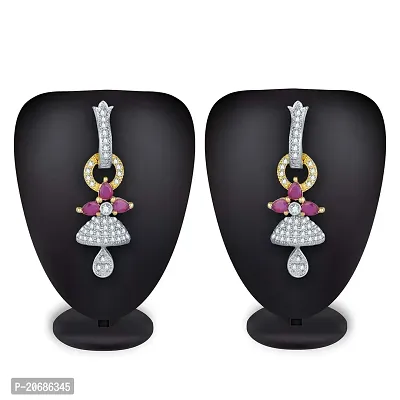 The Luxor American Diamond Fashion Stylish Fancy Pearl Earrings for Women  Girls-thumb3