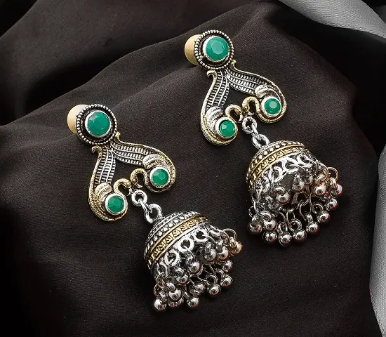 Stylish Designer Alloy Jhumka Statement Earrings