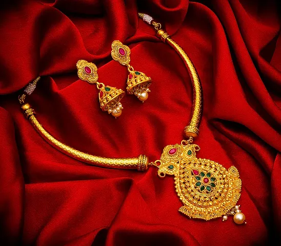 Traditional Designer Gold Plated Ethnic Jewellery Set