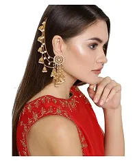 The Luxor Fashion Jewellery Traditional Gold Plated American Diamond Bahubali Long Chain with Jhumka Earrings for Women and Girls-thumb4