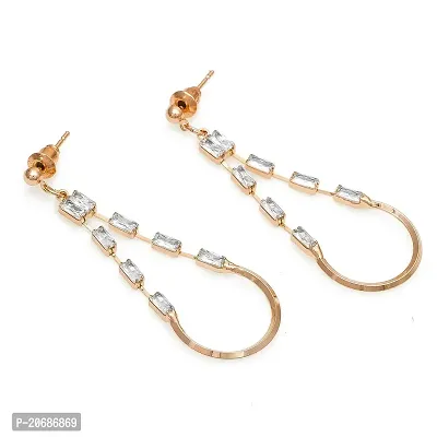 The Luxor Traditional Non-precious Metal  Gold-plated and American Diamond Earrings for Women  Girls, Gold