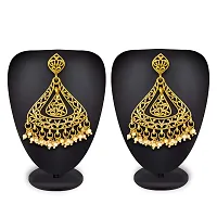 The Luxor Fashion Jewellery Gold Plated And American Diamond Jhumki Earrings for Women-thumb1