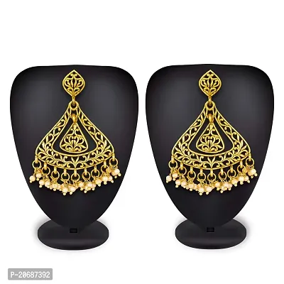 The Luxor Fashion Jewellery Gold Plated And American Diamond Jhumki Earrings for Women-thumb2