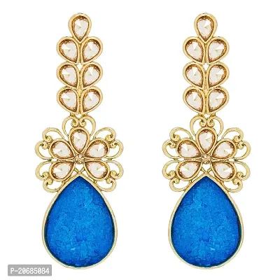 The Luxor Stylish Fancy Gold Plated Chandelier Earrings for Girls and Women-thumb0