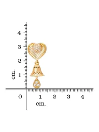 Stylist Gold Plated American Diamond Heart Shape Jhumki Earrings for Girls Women-thumb2