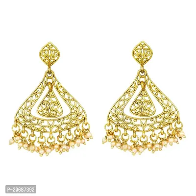 The Luxor Fashion Jewellery Gold Plated And American Diamond Jhumki Earrings for Women