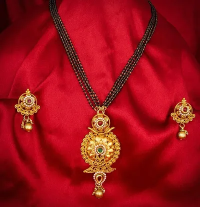 Traditional Gold Plated Multilayered Mangalsutra Set