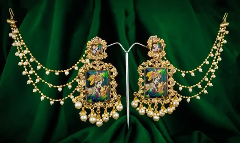 Bahubali Pearl Studded Earrings