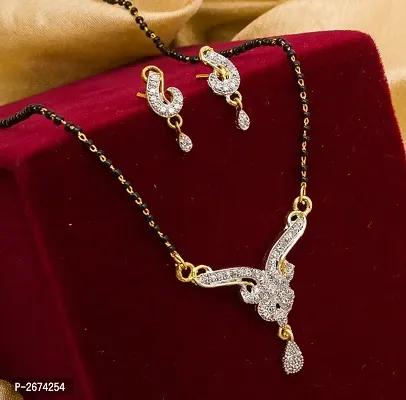 American Diamond Mangalsutra With Earrings