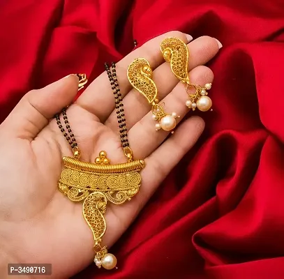 Beautiful Ethnic Gold Plated Antique Mangalsutra Set