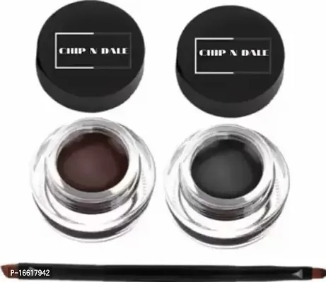 Chip N Dale Long Wear Sumdge Proof Black And Brown Gel Eyeliner With Brush 20 Ml Black And Brown