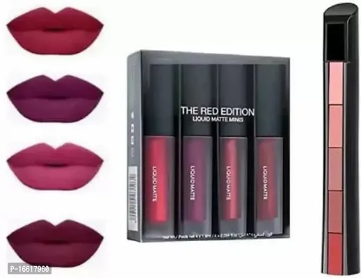 Chip N Dale Red Edition Matte Mini Lipsticks Nude Edition 5In1 Lipstick Red Nude 26 Ml