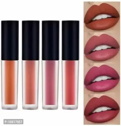 Chip N Dale Super Stay Waterproof Sensational Liquid Matte Lipstick Set Of 4 Nude 16 Ml-thumb0