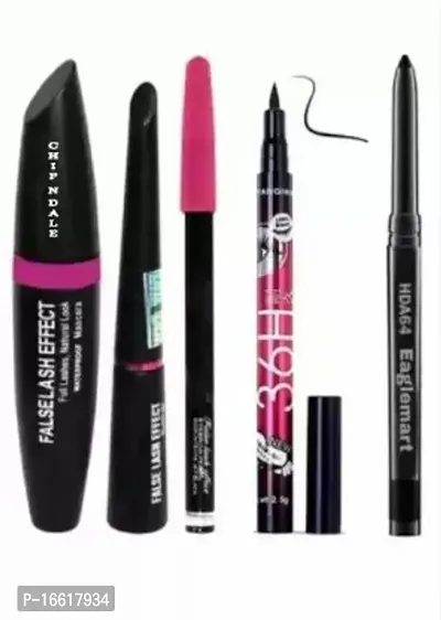 Chip N Dale 3In1 Beauty Eyeliner Mascara Eyebrow Pencil Kajal And Yanqina Liquid-Eye Liner 5 Items In The Set