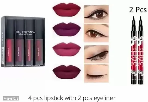 Chip N Dale Waterproof Eyeliners Long Lasting Liquid Matte Lipsticks 6 Items In The Set