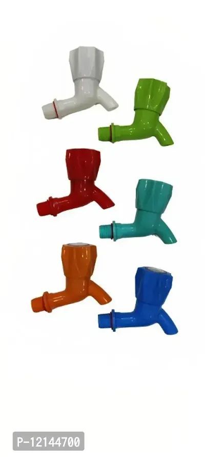 BBR POLO Multi Color Bib Tap water tap Pack of 6 ( 1/2 Inch Size) for Multi purpose usage for Kitchen Bathroom Garden-thumb2