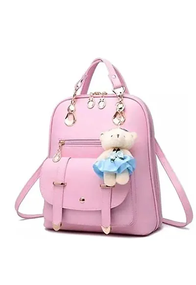 Stylish Pink Synthetic Backpacks For Women