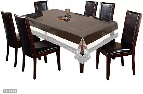 Premium Quality 4-6 Seater Waterproff Transparent Pvc Table Cover Anti Slip Plastic Cover 54 X 78 Inches With Silver Border