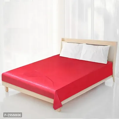 Modern Polyester Solid Waterproof Double Bedsheet (Maroon, 6.5 ft x 6 ft Or 72 Inch x 78 Inch) 104