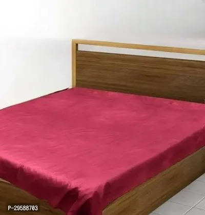 PVC Plastic Waterproof Double Bedsheet (Maroon, 6.5 ft x 6 ft )