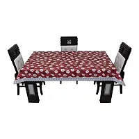 Premium Quality Table Cover Medium Size 2 To 4 Seater (40 Inch X 60 Inch) 3D Self Design Printed Table Cover (Plastic) Red Flower-thumb1