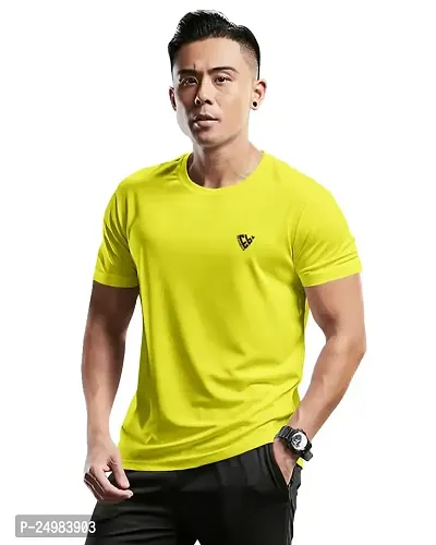 EYEBOGLER Mens Round Neck Half Sleeve Solid Dry Fit Tshirt Pack of 1