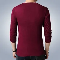 Trendy Maroon Printed Cotton Round Neck T-Shirt For Men-thumb3