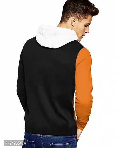 EYEBOGLER Men's Trendy Full Sleeves Hooded Neck Colourblocked T-Shirt-thumb2