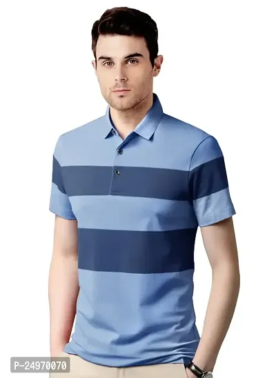 EYEBOGLER Mens Colorblocked Polo T-Shirt