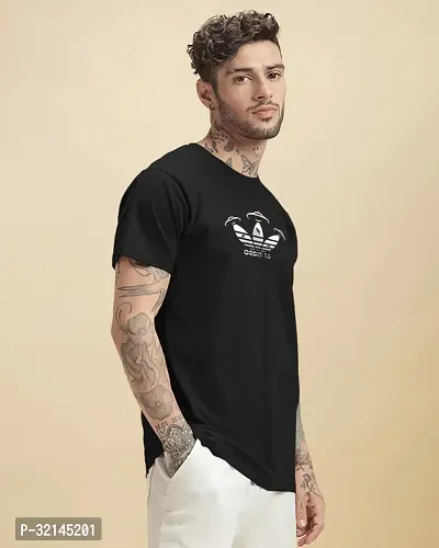 Reliable Black Cotton Blend Printed T-Shirt For Men-thumb4