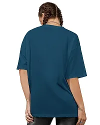 EYEBOGLER Women's Trendy Round Neck Half Sleeves Loose Fit Solid T-Shirt-thumb1